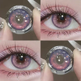 YICKYUE - 2Pieces Color Contact Lenses Bling Pupil Beauty Cosplay Color Circle Lens Yearly Galaxy Colour Contacts with Box