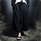 HEARUJOY - XS-6XL Y2k Belt Dark Style Casual Skirt Pants Genderless Unisex Streetwear Fashion Versatile Samurai Pants Hakama Pants 2025 New