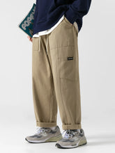 HEARUJOY - Casual Cotton Work Pants Men's Loose Straight Leg American High Street Retro Pure Cotton Long Trousers Autumn Winter Trendy