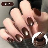 YICKYUE - 10ML New Brown Black Glass Bead Magnet Cat Eye Gel Nail Polish 1PCS for Toe Nails Nail Art Supplies