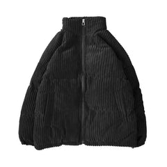 HEARUJOY - Men Parkas Stand Collar Zipper Cardigan Parka Long Sleeve Solid Striped Spliced Standard Winter Casual Loose Fit Pockets Coats
