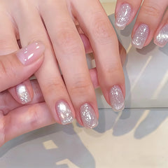YICKYUE - New 10ML Velvet Snow Cat Eye Gel White Fine Glitter Sparkling Elegant Versatile Skin-Flattering Snowflake Nail Art Gel