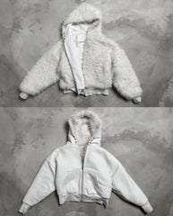 Hearujoy New Street Personality Design Double-sided Hoodie Women Y2k Fashion Trend Warm Short Coat Hip Hop Casual Loose Sweatshirt