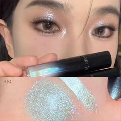 YICKYUE - Liquid Eyeshadow Highlighter Waterproof Ultra Shiny Long-lasting Mint Green Monochrome Glitter Enhances Silkworm Eyeshadow