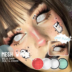 YICKYUE - 6 Months Use Colored Contact Lenses Mesh White Small Pupil Eyes Makeup Lens Crazy Cosplay Anime Contacts Accessories