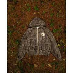 Hearujoy Camouflage leaf letter print cardigan zipper oversized Y2K hoodies for men popular new hip-hop streetwear 2024 couple sweatshirt
