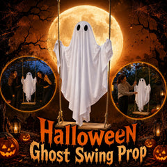 YICKYUE - Halloween Swing Glowing Cute Ghost Ornament Garden Yard Bar Haunted House DIY Decorative Props Party Hanging Decor