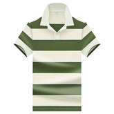 HEARUJOY - Summer Polo Shirt Man Casual Striped Polo Shirt Men Short Sleeve Lapel Button Shirt Business Fashion Golf Japanese Men Clothing
