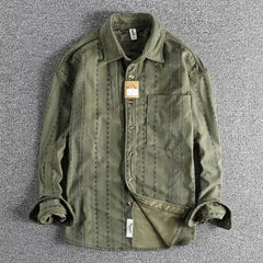 HEARUJOY - Ethnic Style Navajo Totem American Casual Shirt Men Spring Autumn New Style Vintage Loose Small Shirt Coat