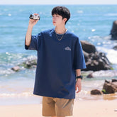 HEARUJOY - T Shirt Oversized Cotton For Men 5XL White Men's Letter Print T-shirts Men Casual Wear Summer Tee Shirts Big Size Clothing