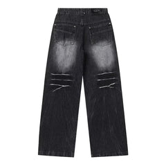 Hearujoy Dark Men's Trousers Washed Gradient Large Pocket Workwear Jeans Design Autumn Fashion Casual Streetwear Sensual Unisex Clothing