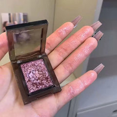YICKYUE - Purple Glitter Eyeshadow Makeup Pearlescent Shimmer Black Eyeshadow Plate Waterproof Long Lasting Monochrome Eyeshadow Cosmetics