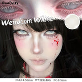 YICKYUE - 1 Pair Cosplay Color Contact Lenses Crazy White Anime Contact Lenses For Halloween Role Play Party Cosmetic Holidays