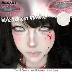 YICKYUE - 1 Pair Cosplay Color Contact Lenses Crazy White Anime Contact Lenses For Halloween Role Play Party Cosmetic Holidays