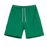 Hearujoy Summer Men's Cargo Shorts Knee Length Lace-up Loose Casual Straight Overalls Trendy Temperament Men Tide 9C6479