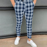 HEARUJOY - Breathable Drawstring With Pockets Surfing Beach Sweat Pants Mens Fashion Casual Plaid Zipper Trousers Trousers 반바지 남자