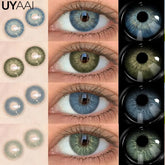 YICKYUE - Color Contact 1 Pair New Blue Lenses Makeup Brown Lense Beauty Pupils Cosmetic Colored Lenses Natual Colorcon Green Lens