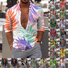 HEARUJOY - Regular Cuff Men'S Vintage Shirt Men Long Sleeve Winter Casual Printed Shirts Fashion Top Blouse Shirts Roupas Masculinas