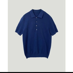HEARUJOY - Men summer fashion urban solid color simple and fashionable 4-button knitted short-sleeved Polo shirt