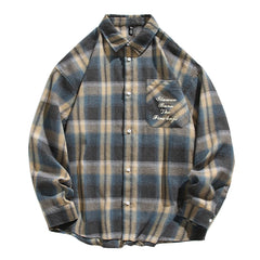 HEARUJOY - Mens Loose And Handsome Plaid Long Sleeved Shirt Plus Size Fashionable Casual Fashion Wrinkle-Free Formal Dress Men'S Shirt