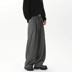 HEARUJOY - Black Suit Pants Men Oversized Fashion Society Mens Dress Pants Korean Loose Casual Wide Leg Pants Mens Office Formal Trousers