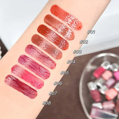 YICKYUE - Jelly Mirror Lip Gloss Hydrating Smoked Pink Peach Lip Glaze Clear Plumping Lips Lasting Non-sticky Water Light Lip Tint Makeup
