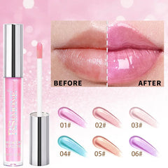 YICKYUE - 6 Colors Glitter Shimmer Lip Gloss Moisturizing Tinted Fuller Effect Diamond Liquid Lipstick Makeup Sexy Lip Care Gifts