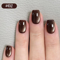 YICKYUE - 10ML New Brown Black Glass Bead Magnet Cat Eye Gel Nail Polish 1PCS for Toe Nails Nail Art Supplies