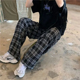 HEARUJOY - Men's Summer Winter Plaid Casual Straight Trousers S3XL Youthful Vitali Sle Eighteen Pants Straight Leg Fit Loose