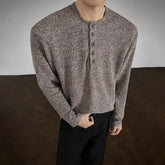 HEARUJOY - Autumn New Men's Knitted Long-Sleeved T-Shirt American Retro Fashion Trend Leisure High Street Loose Simple Men's Tops