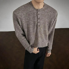 HEARUJOY - Autumn New Men's Knitted Long-Sleeved T-Shirt American Retro Fashion Trend Leisure High Street Loose Simple Men's Tops
