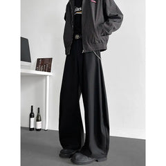 HEARUJOY - Grey Black Suit Pants Men Oversized Society Mens Dress Pants Korean Casual Wide Leg Pants Mens Office Formal Trousers M-3XL
