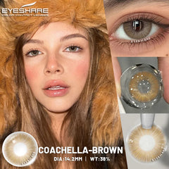 YICKYUE - 1 Pair New Brown Lenses Colored Contact Lenses Soft Blue Softlenses Beautiful Pupil Brown Contact Make Up