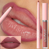 YICKYUE - 12 Color Matte Lip Liner Pencil Lip Gloss Set Waterproof Lipliner Pen Red Brown High Pigmented Lip Glaze Lips Cosmetics Makeup