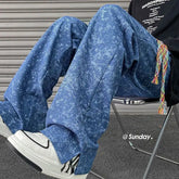 HEARUJOY - Creative Tie-Dye Casual Pants Men's American High Street Trend Straight Leg Stylish Sportswear