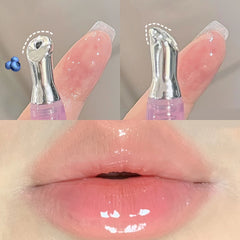 YICKYUE - Cute Pink Lip Gloss Hydrating Non Sticky Fruit Flavor Strawberry Peach Shiny Moisturizing Lip Balm Mirror Gloss Lip Oil Makeup