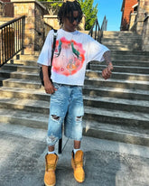 Hearujoy Hip hop high street trend oversized loose shirt Anime letter print short sleeve women Y2k Goth Harajuku summer new vintage shirt