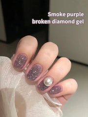 YICKYUE - 10ml Jasmine Crushed Diamond Gel Nail Polish purple Glitter Nail Polish Top Selling Purple Nails Autumn And Winter Nails