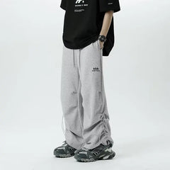 Hearujoy Wide Leg Sweatpants Men Casual Pants Men Oversize Gray Sports Pants Black Trousers Male Loose Korean Streetwear Hip Hop