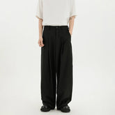 HEARUJOY - Black Suit Pants Men Oversized Fashion Society Mens Dress Trousers Korean Loose Wide Leg Pants Mens Office Formal Trousers