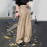 HEARUJOY - Mens Trousers Reverse Design Front Pocket Wide Leg Pants Autumn Fashion Couple Versatile Simple Daily Casual Pants Unisex