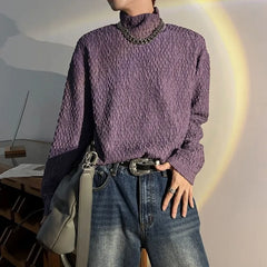 HEARUJOY - Unicolor Men's T-shirts Japan One Piece Designer Quotes Emo Size Plain Sweatshirt Bulk Aesthetic Spring Turtleneck Male Pullover