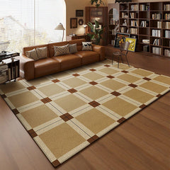 YICKYUE - Living Room Rug Stain-resistant Wear-resistant Carpet Comfortable Loop-pile Carpets Retro Style Brown Rugs Home Decor Floor Mat