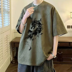 HEARUJOY - Man Tee Shirts Cotton Oversized O Neck Watercolor T Shirt for Men Luxury High Quality Cool New In Cheap Clothes Party Summer Top