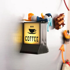 YICKYUE - Coffee Corner Creative Atmosphere Light Sign Fridge Magnet Magnetic Home Miniature Pegboard Coffee Shop Glowing Decoration