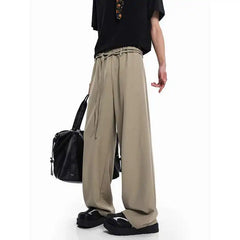 HEARUJOY - Khaki Suit Pants Men Fashion Society Mens Black Dress Pants Korean Loose Wide Leg Pants Mens Office Formal Trousers S-2XL