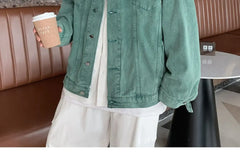 HEARUJOY - Lapel Design Versatile Spring Autumn Denim Jackets for Men Trendy Brands Loose Boys Couples Versatile Solid Color Jacket Tops