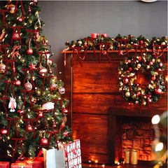 YICKYUE - 24PCS Christmas Bow Ornament 5 X 7 Inch Velvet Crafts Bows Xmas Tree Ribbon Hanging Bows Pendants for Christmas