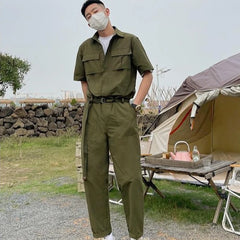 HEARUJOY - Male Shirts Trousers Sets Plain Green Men's Pants Set Essential Luxury Fashion Man 2025 Loose Kpop Novelty in Trends Costumes