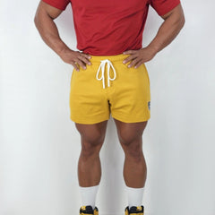 Hearujoy Mens Elastic Contrasting Color Casual Sports Shorts Genderless 2024 New Fitness Shaping Training Three-Point Trousers Unisex